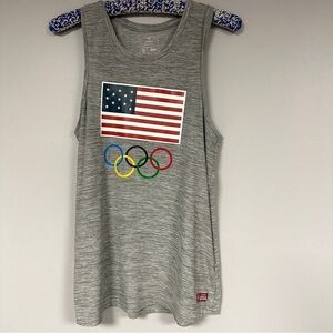 United States Olympic Team Women’s Sz S-P, Grey loose fit Tank top USA EUC!